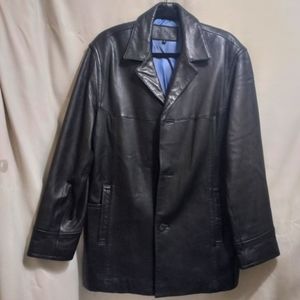 VINTAGE ALEGRE UOMO BLACK NEW ZEALAND LAMB SKIN JACKET SIZE MEDIUM